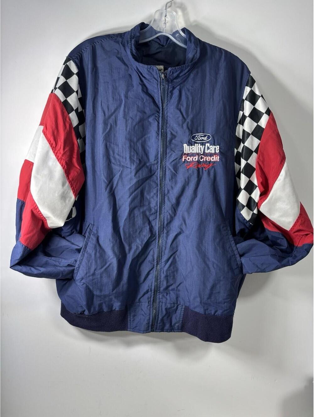 Ford Racing Jacket Vintage NASCAR Style Windbreaker L